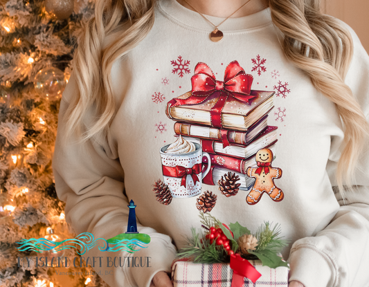 Christmas books wrapped Sweatshirt