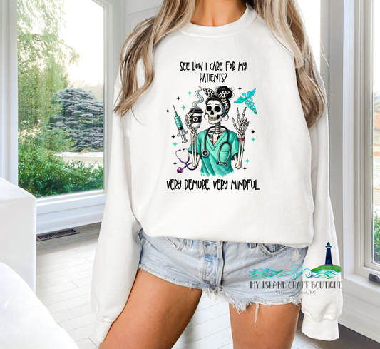 Very demure, very mindful Nurse sweatshirt